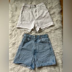 2 pairs Zara Womens Mom Jean shorts size 4